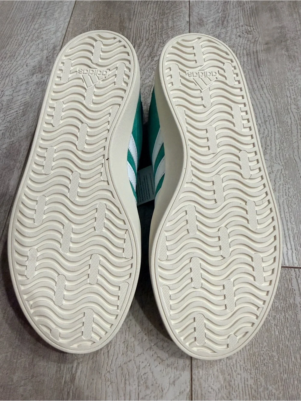 adidas Teal Green Suede Low-Top Sneakers with White Stripes